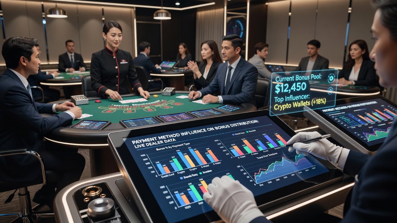 Close-up of live dealer roulette wheel with digital payment flow diagram in background