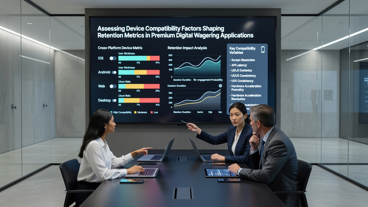 Analytics dashboard displaying retention metrics linked to device compatibility across different hardware configurations