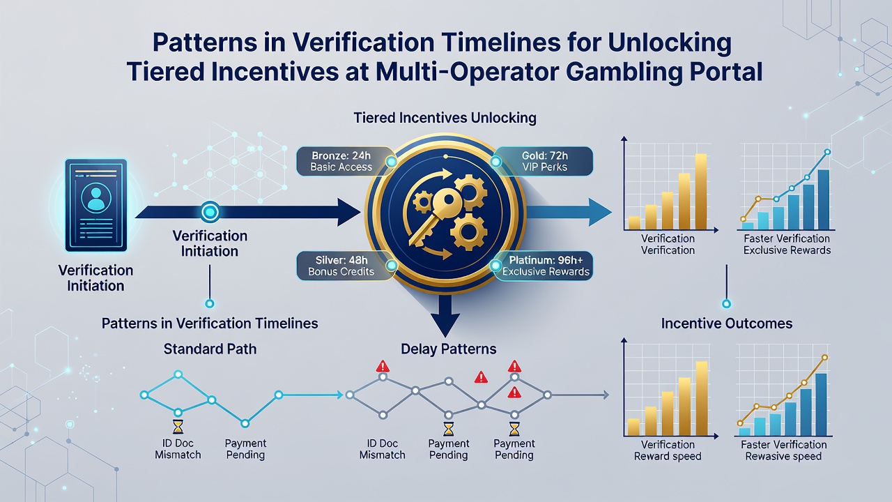 Detailed chart displaying average verification durations and tier unlock rates at multi-operator gambling portals