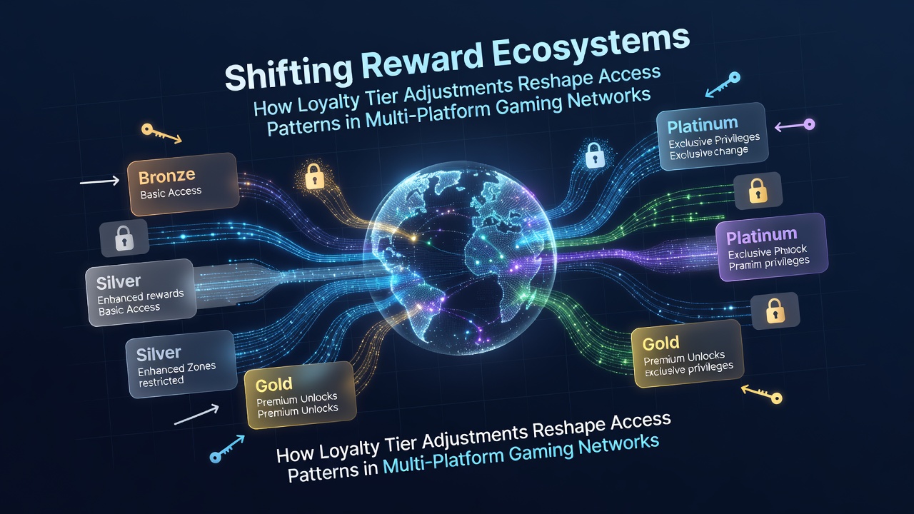 Multi-platform gaming networks showing loyalty tier interfaces across devices